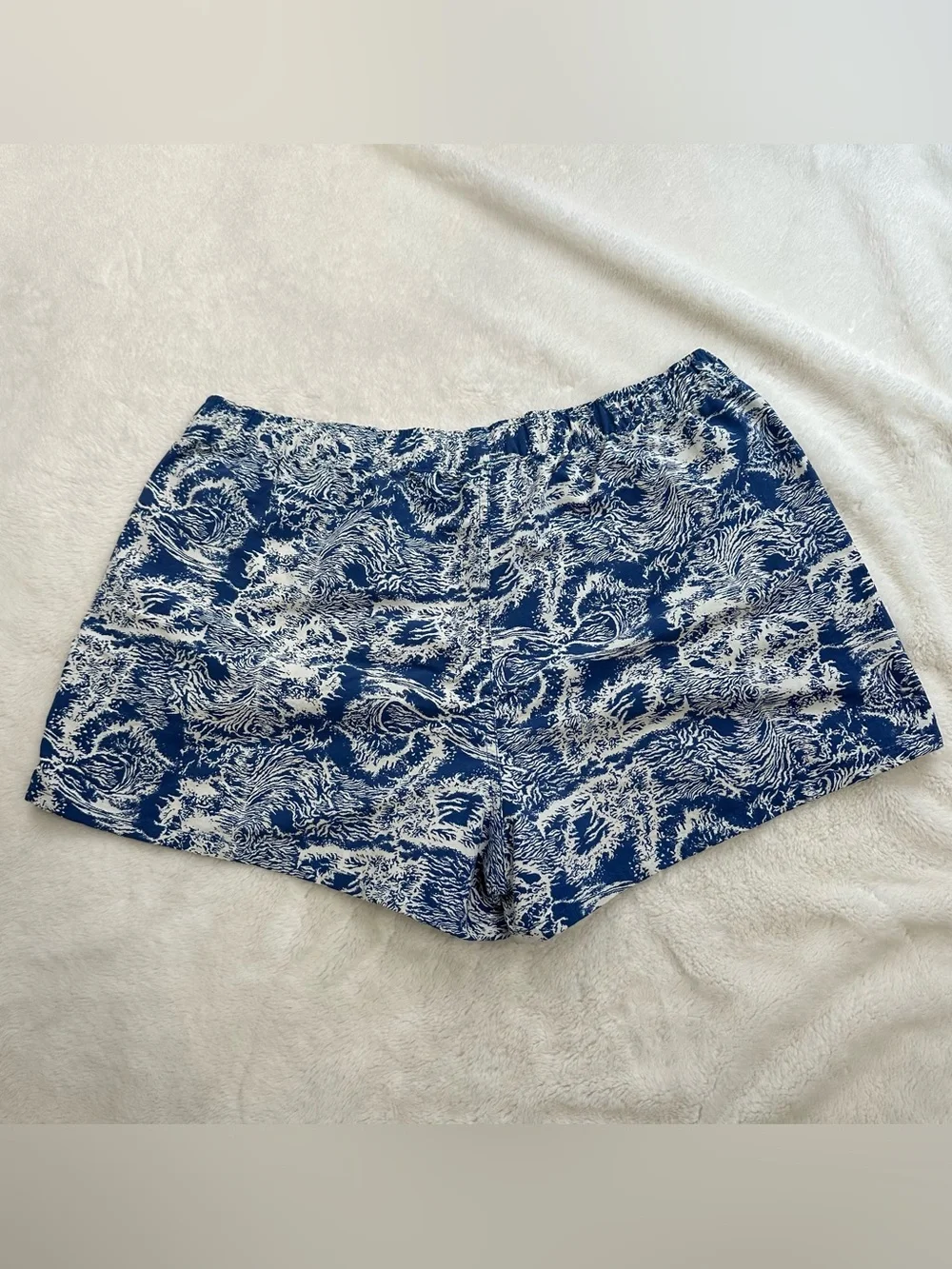 Patagonia Barely Baggies Shorts Crash Endless Blue Wave Print Large 57044